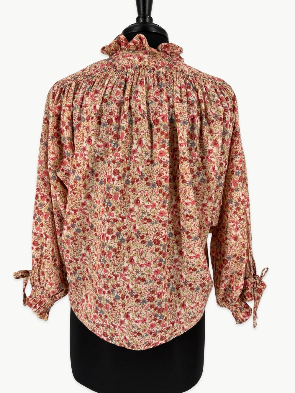 DÔEN Rose Blouse Size Small in Pink Valley Floral Cotton Viscose Relaxed Fit - Picture 3 of 16